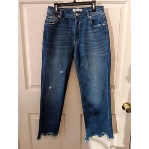 Free People We The Free Women's 25 Medium Wash Blue distressed Denim Jeans